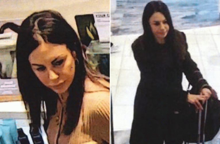 경찰은 시드니 공항에서 4000달러 상당의 고급 물품을 훔친 여성을 추적하고 있습니다.