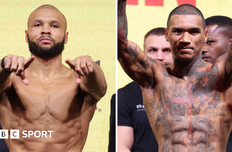 Eubank 대 Benn 2: Chris Eubank Jr와 Connor Benn이 재대결 아침에 체중을 측정합니다.