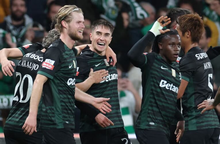 스포르팅이 에스트렐라 다 아마도라를 상대로 승리하며 수아레스의 두 골, 프레네다의 골